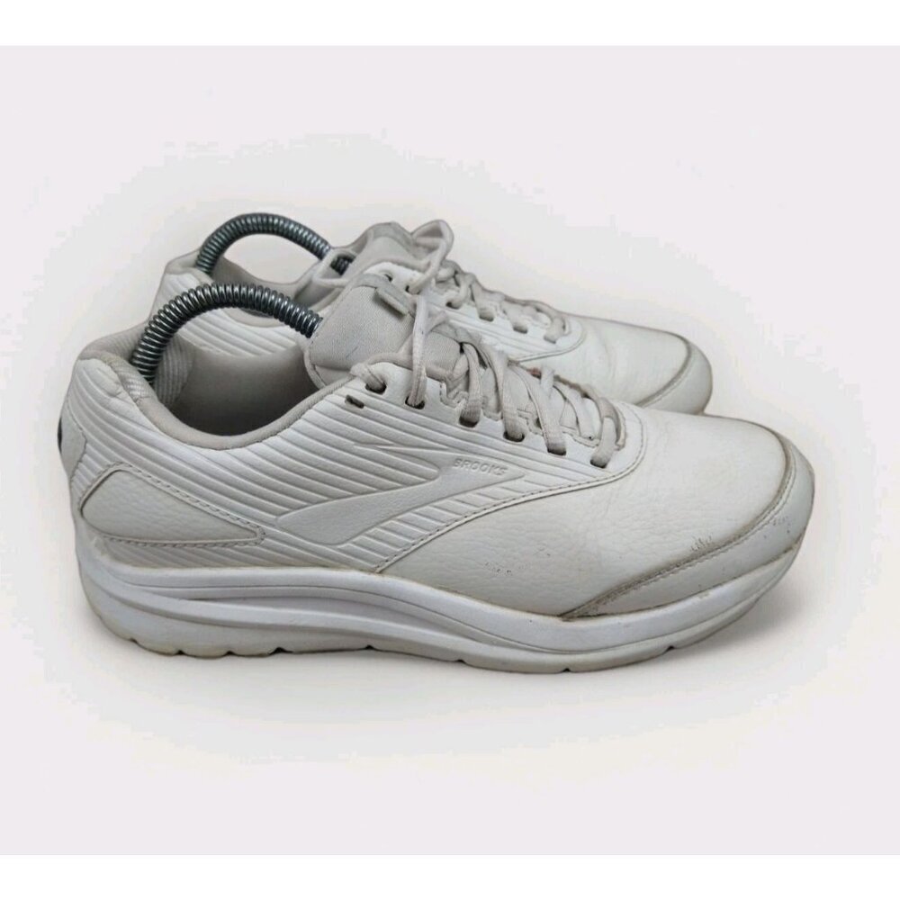 Brooks Womens Addiction Walker 2 Sneakers 9 2A White Leather Narrow